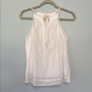Rebecca Taylor Tank Size 2 White Sleeveless Pleated Blouse